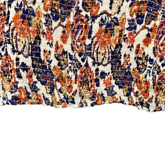 ANTHROPOLOGIE Smocked Paisley Print Square Neckline Cropped Tank Top - Picture 3 of 8